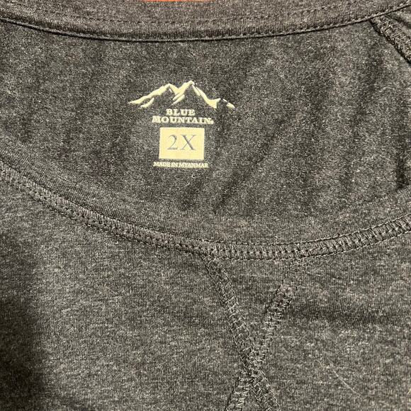 Blue Mountain Long Sleeve Grey Womans Shirt 2X Soft Loose fit overshirt - Picture 4 of 4